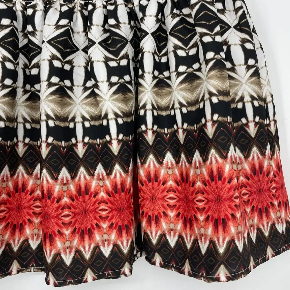 White House Black Market Printed A-line Skirt Size Medium